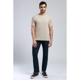 Lee Cooper Conroy Erkek %100 Pamuk O Yaka T-Shirt Bej - Beyaz