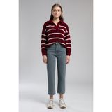 Lee Cooper Cop Kadın Polo Yaka Kazak Mor - Bordo - XS