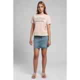 Lee Cooper Cosep Kadın %100 Pamuk O Yaka T-Shirt Pudra - Pembe