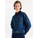 Lee Cooper Crop Denim Ceket, S, 5003313860, Koyu Mavi, Kadın