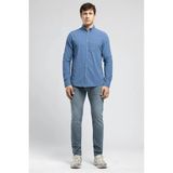 Lee Cooper Darell Erkek Slim %100 Pamuk Klasik Yaka Gömlek İndigo - Mavi