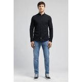 Lee Cooper Darell Erkek Slim %100 Pamuk Klasik Yaka Gömlek Siyah - 2XL