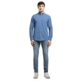 Lee Cooper Darell Slim%100 Pamuk Klasik Yaka Gömlek İndigo, M, 262 LCM 241001, MAVİ, Erkek