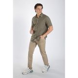 Lee Cooper Desola Erkek %100 Pamuk Kisa Kol Dokuma Gömlek Haki