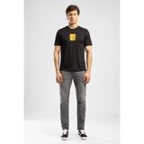 Lee Cooper Dorer Erkek Regular Fit %100 Pamuk Baskılı Bisiklet Yaka T-Shirt Siyah
