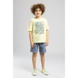 Lee Cooper Dragon Erkek Çocuk Baskılı Bisiklet Yaka T-Shirt Sarı