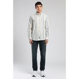 Lee Cooper Drake Erkek %100 Pamuk Uzun Kol Dokuma Gömlek Lacivert-Bej - S - Mavi
