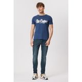 Lee Cooper Drawinglogo Erkek %100 Pamuk O Yaka T-Shirt İndigo - 004-Mavi