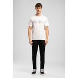 Lee Cooper Drawos Erkek Regular Fit %100 Pamuk Basic Bisiklet Yaka T-Shirt Beyaz - 2XL