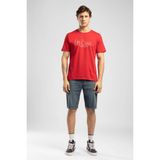 Lee Cooper DRAWOS Erkek Regular Fit %100 Pamuk Basic Bisiklet Yaka T-Shirt Kırmızı - 2XL - 604-Kırmızı
