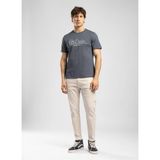 Lee Cooper DRAWOS Erkek Regular Fit %100 Pamuk Basic Bisiklet Yaka T-Shirt Mavi - 004-Mavi