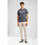 Lee Cooper Drawos Erkek Regular Fit %100 Pamuk Basic Bisiklet Yaka T-Shirt Mavi