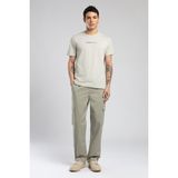 Lee Cooper Elvis Erkek %100 Pamuk O Yaka T-Shirt Taş - Beyaz