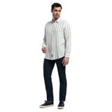 Lee Cooper Erkek Gömlek 252 LCM 241008, Ekru-Lacivert Çizgili, 2XL