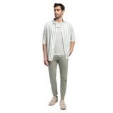 Lee Cooper Erkek Gömlek 252 LCM 241008, Ekru-Zümrüt Çizgili, 2XL