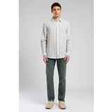 Lee Cooper Erkek Gömlek 252 LCM 241009, Ekru-Zümrüt Çizgili, XL