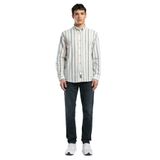 Lee Cooper Erkek Gömlek 252 LCM 241011, Lacivert-Bej Çizgili, 2XL