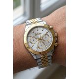 Lee Cooper Erkek Kol Saati | 43 mm Çelik Kasa, Silver - Gold Çelik Kordon, Silver Kadran - Altın - Gümüş