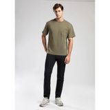 Lee Cooper Erkek Yuvarlak Yaka T-Shirt, Loose Fit, Haki, XL