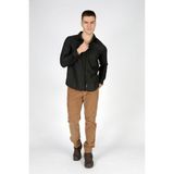 Lee Cooper Frans Erkek Dokuma Uzun Kol Gömlek Siyah - 2XL