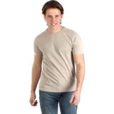 Lee Cooper Gael Erkek %100 Pamuk O Yaka T-Shirt Bej - Beyaz