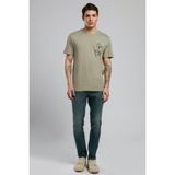 Lee Cooper Gavino Erkek O Yaka T-Shirt Beyaz - 10-Yeşil