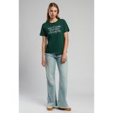 Lee Cooper Green Kadın %100 Pamuk O Yaka T-Shirt Zümrüt