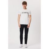 Lee Cooper Huge Erkek %100 Pamuk O Yaka T-Shirt Off White - Beyaz - 2XL