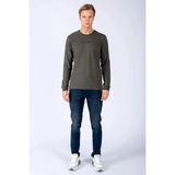 Lee Cooper Hugh Erkek %100 Pamuk Uzun Kol T-Shirt Haki - 10-Yeşil