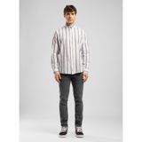 Lee Cooper Indigo Regular Fit Çizgili Gömlek, M, 5003355084, İndigo, Erkek
