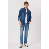 Lee Cooper Jack Erkek Slım Dar Kesim Yüksek Bel Dar Paça Jean Pantolon Mavi - 30 - 32 - Açık Mavi