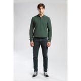 Lee Cooper Jack Erkek Slım Dar Kesim Yüksek Bel Dar Paça Jean Pantolon Mavi - 32 - 30