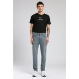 Lee Cooper Jack Erkek Slım Dar Kesim Yüksek Bel Dar Paça Jean Pantolon Mavi - Gri - 36 - 32