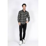 Lee Cooper Jade Erkek Dokuma Uzun Kol Gömlek Haki-Siyah - Yeşil