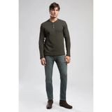 Lee Cooper Jagger Erkek Slım Straıght Dar Kesim Normal Bel Düz Paça Jean Pantolon Gri - Yeşil - 30 - 32