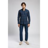Lee Cooper Jamie Erkek Dokuma Gömlek Lacivert-Sax Ekose