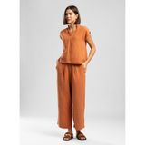 Lee Cooper Janet Kısa Kol Bluz Kahverengi, M, 262 LCF 242004, KAHVERENGİ, Kadın