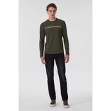 Lee Cooper Jason Erkek %100 Pamuk Bisiklet Yaka Uzun Kol T-Shirt Haki - 10-Yeşil