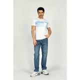 Lee Cooper Jimm Erkek %100 Pamuk O Yaka T-shirt Beyaz