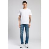 Lee Cooper Jonat Erkek %100 Pamuk V Yaka T-Shirt Beyaz - 2XL