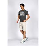 Lee Cooper Kaeith Erkek %100 Pamuk O Yaka T-Shirt Antrasit Melanj - 095-Gri