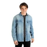 Lee Cooper Karela Erkek %100 Pamuk Jean Gömlek Heimdall Blue Light