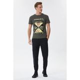 Lee Cooper Kenway Erkek %100 Pamuk Bisiklet Yaka T-Shirt Haki - 10-Yeşil