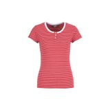 Lee Cooper Kırmızı Kadın Slim Fit Çizgili T-Shirt 262 LCF 242024 STRIPE KIRMIZI-BEYAZ