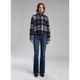 Lee Cooper Lacivert Kadın Crop Ekose Ceket 261 LCF 231002 ANNIE LACİVERT