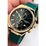 Lee Cooper LC07854.177 Yeşil Renk Silikon Kordon Gold Renk Çelik Kasa Erkek Kol Saati ZMLC004 - Çok Renkli