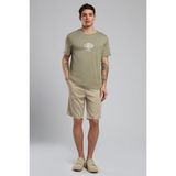 Lee Cooper Lev Erkek O Yaka T-Shirt Haki - 2XL - Yeşil
