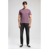 Lee Cooper Logos Erkek Regular Fit %100 Pamuk Baskılı Bisiklet Yaka T-Shirt Mor - 2XL