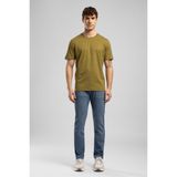Lee Cooper Logos Erkek Regular Fit %100 Pamuk Baskılı Bisiklet Yaka T-Shirt Yeşil