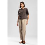 Lee Cooper LOLA Kadın Basic Bisiklet Yaka T-Shirt Kahverengi